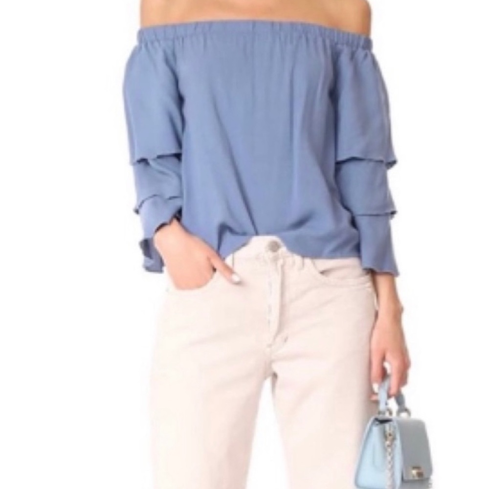 Ella Moss periwinkle blue off-the-shoulder top - Picture 2 of 8